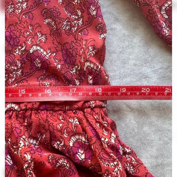 Ulla Johnson Red Floral Mini Dress Silk - Picture 8 of 8